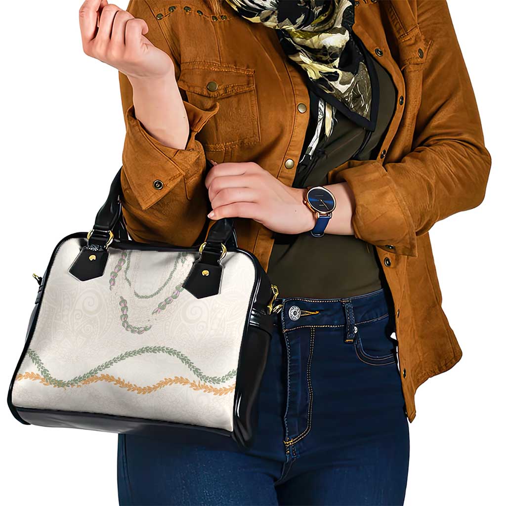 Aloha Lei Mikioi Shoulder Handbag Beige Polynesian Tribal Tatau Pattern LT9 - Polynesian Pride