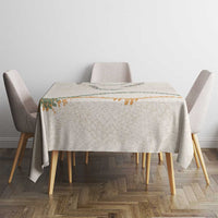 Aloha Lei Mikioi Tablecloth Beige Polynesian Tribal Tatau Pattern
