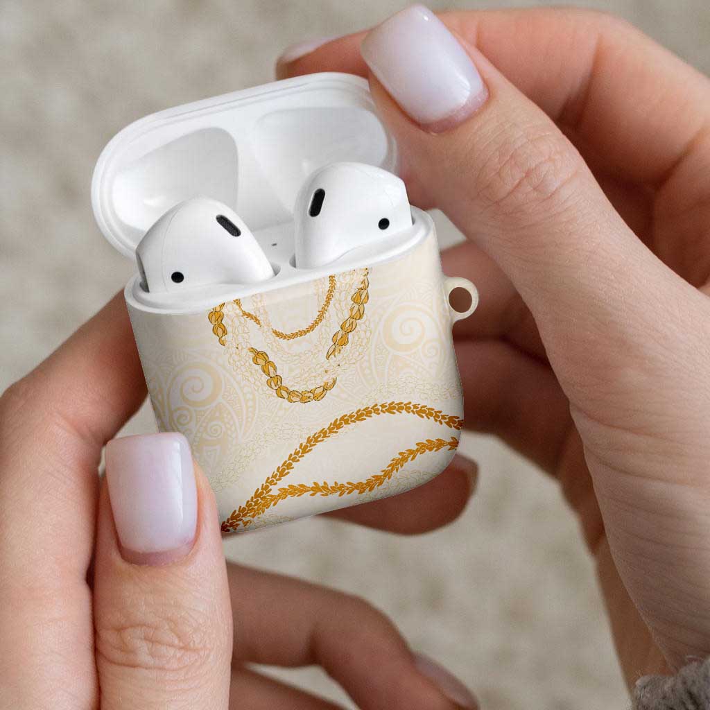 Aloha Lei Mikioi AirPods Case Gold Polynesian Tribal Tatau Pattern - Polynesian Pride