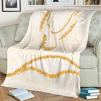 Aloha Lei Mikioi Blanket Gold Polynesian Tribal Tatau Pattern
