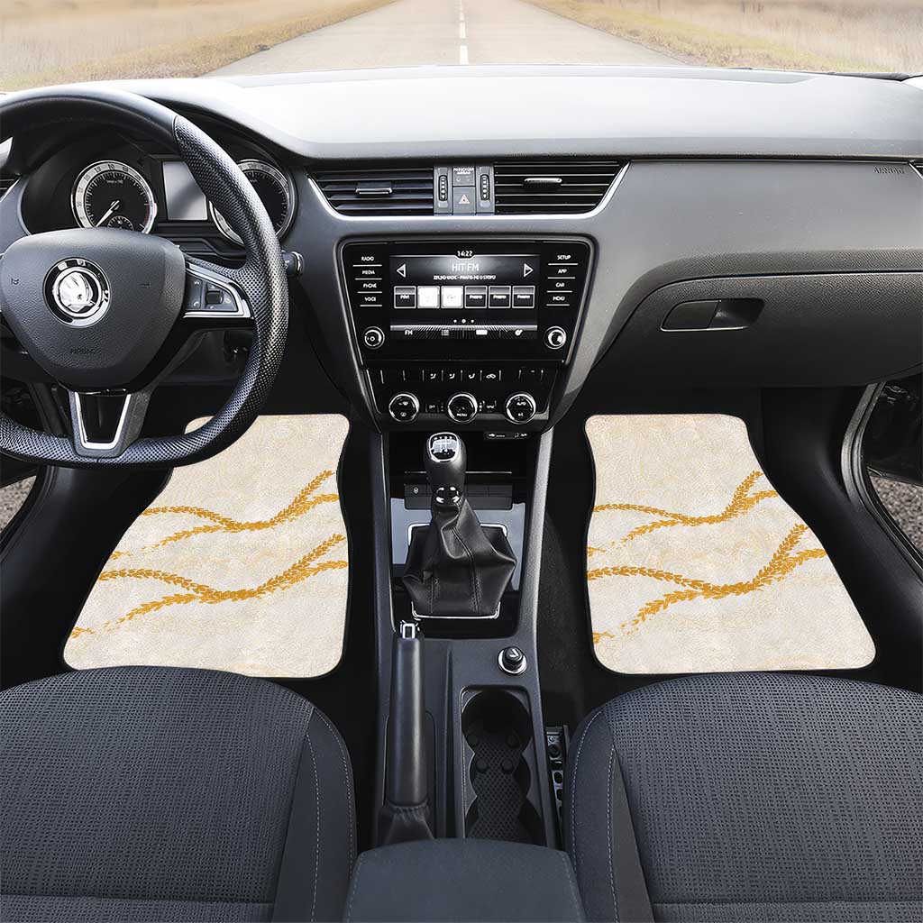 Aloha Lei Mikioi Car Mats Gold Polynesian Tribal Tatau Pattern