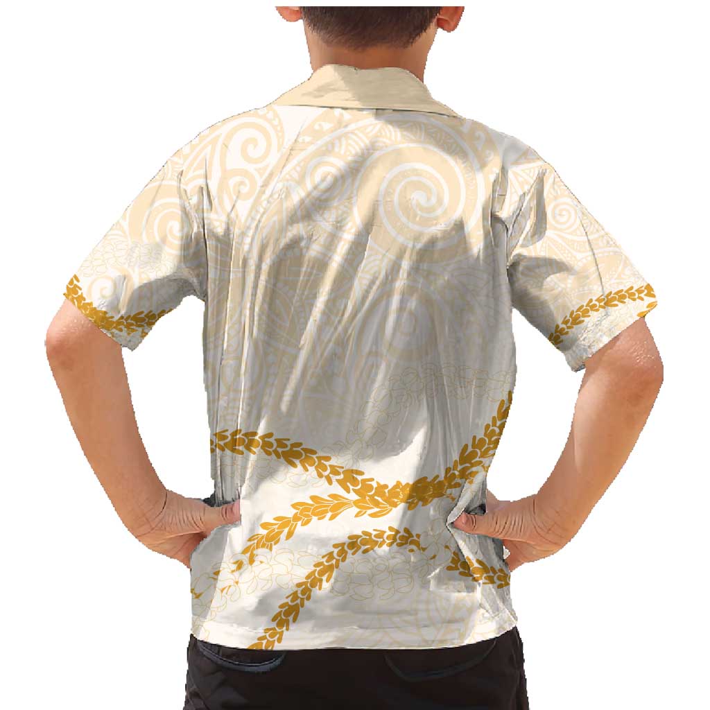 Aloha Lei Mikioi Family Matching Mermaid Dress and Hawaiian Shirt Gold Polynesian Tribal Tatau Pattern LT9 - Polynesian Pride