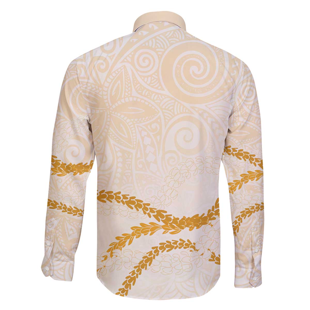 Aloha Lei Mikioi Family Matching Off The Shoulder Long Sleeve Dress and Hawaiian Shirt Gold Polynesian Tribal Tatau Pattern LT9 - Polynesian Pride