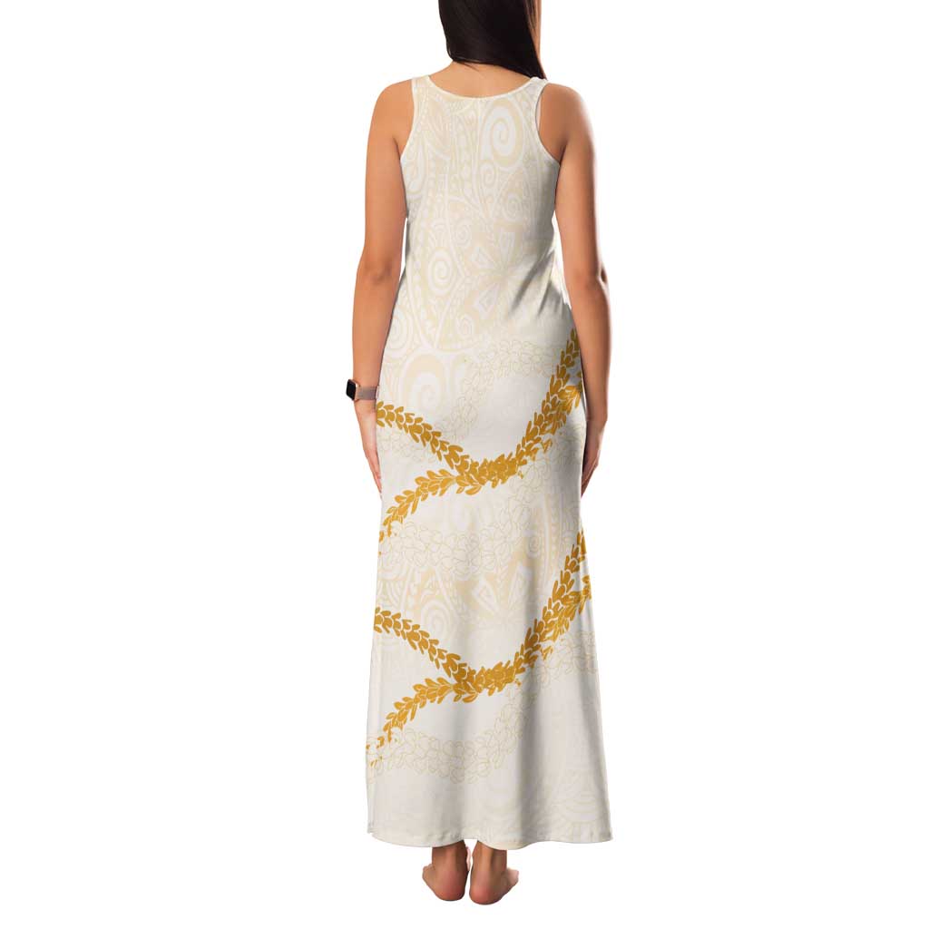 Aloha Lei Mikioi Family Matching Tank Maxi Dress and Hawaiian Shirt Gold Polynesian Tribal Tatau Pattern LT9 - Polynesian Pride