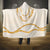 Aloha Lei Mikioi Hooded Blanket Gold Polynesian Tribal Tatau Pattern