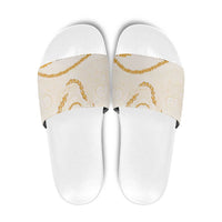 Aloha Lei Mikioi Slide Sandals Gold Polynesian Tribal Tatau Pattern LT9 Gold - Polynesian Pride