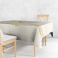 Aloha Lei Mikioi Tablecloth Gold Polynesian Tribal Tatau Pattern