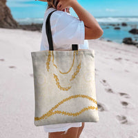 Aloha Lei Mikioi Tote Bag Gold Polynesian Tribal Tatau Pattern - Polynesian Pride