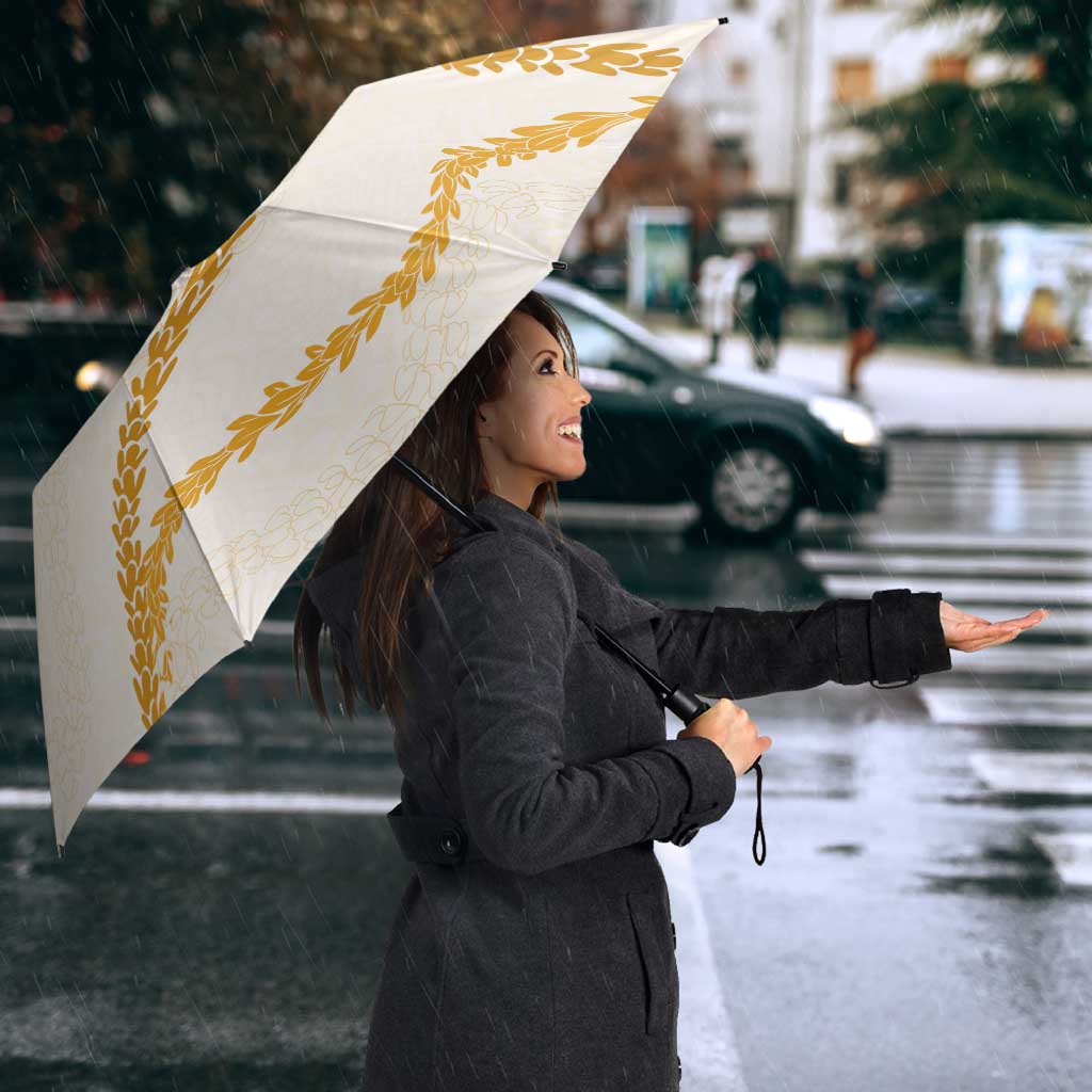 Aloha Lei Mikioi Umbrella Gold Polynesian Tribal Tatau Pattern - Polynesian Pride