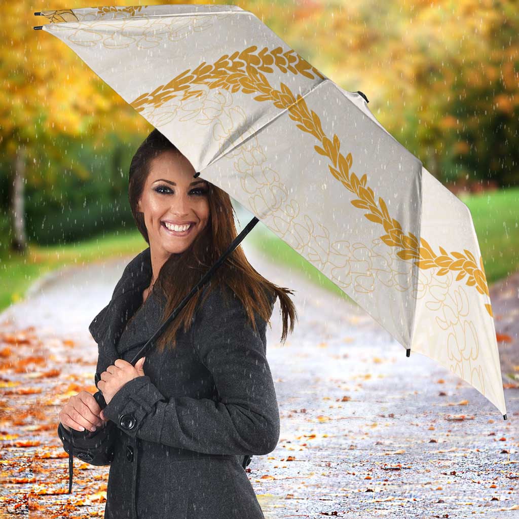 Aloha Lei Mikioi Umbrella Gold Polynesian Tribal Tatau Pattern - Polynesian Pride