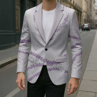 Aloha Lei Mikioi Blazer Purple Polynesian Tribal Tatau Pattern - Polynesian Pride