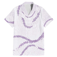 Aloha Lei Mikioi Family Matching Mermaid Dress and Hawaiian Shirt Purple Polynesian Tribal Tatau Pattern LT9 Dad's Shirt - Short Sleeve Purple - Polynesian Pride