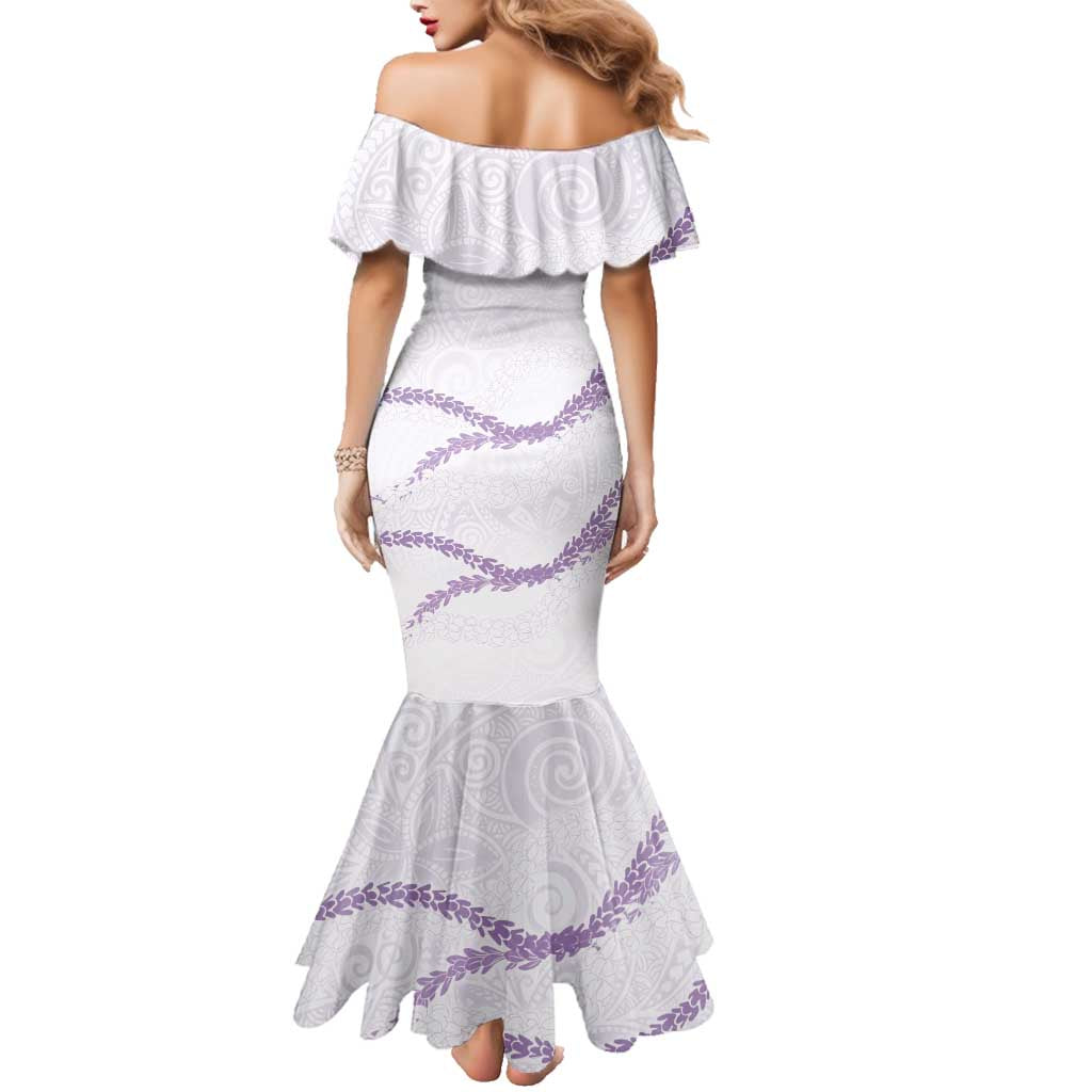 Aloha Lei Mikioi Family Matching Mermaid Dress and Hawaiian Shirt Purple Polynesian Tribal Tatau Pattern LT9 - Polynesian Pride