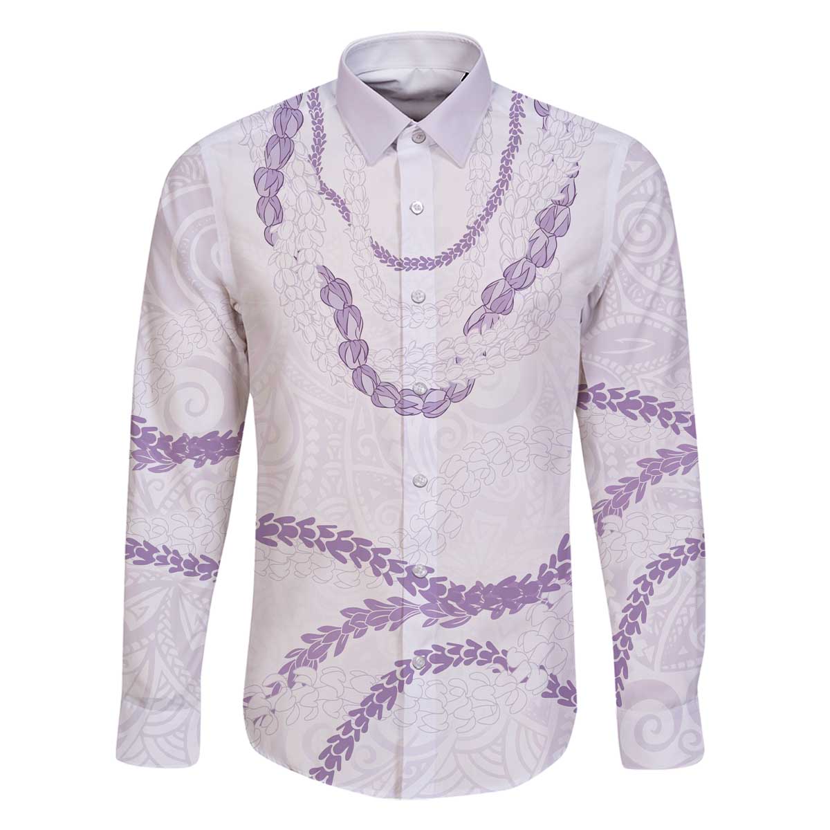 Aloha Lei Mikioi Family Matching Off The Shoulder Long Sleeve Dress and Hawaiian Shirt Purple Polynesian Tribal Tatau Pattern LT9 Dad's Shirt - Long Sleeve Purple - Polynesian Pride