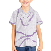 Aloha Lei Mikioi Family Matching Off The Shoulder Long Sleeve Dress and Hawaiian Shirt Purple Polynesian Tribal Tatau Pattern LT9 Son's Shirt Purple - Polynesian Pride