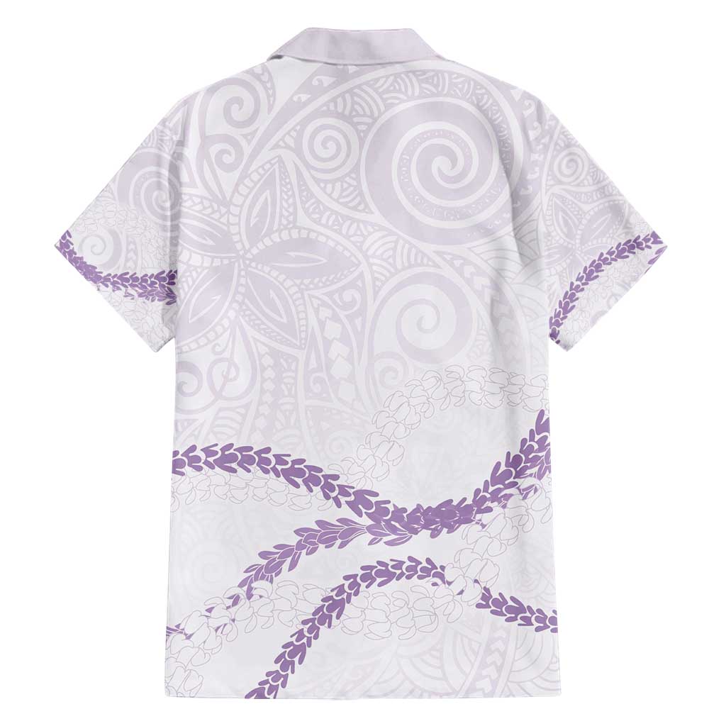 Aloha Lei Mikioi Family Matching Off Shoulder Maxi Dress and Hawaiian Shirt Purple Polynesian Tribal Tatau Pattern LT9 - Polynesian Pride