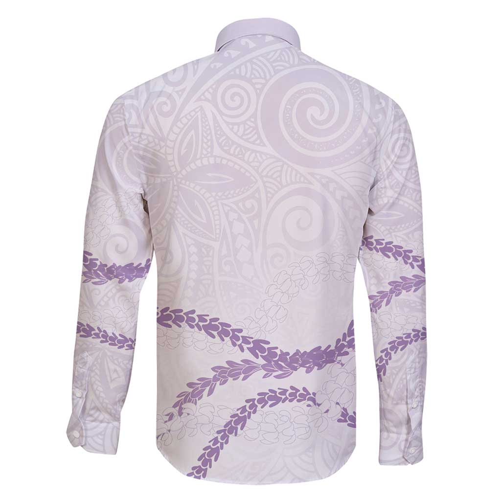 Aloha Lei Mikioi Family Matching Off Shoulder Short Dress and Hawaiian Shirt Purple Polynesian Tribal Tatau Pattern LT9 - Polynesian Pride