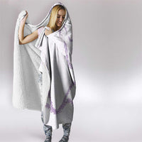 Aloha Lei Mikioi Hooded Blanket Purple Polynesian Tribal Tatau Pattern