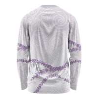 Aloha Lei Mikioi Long Sleeve Shirt Purple Polynesian Tribal Tatau Pattern