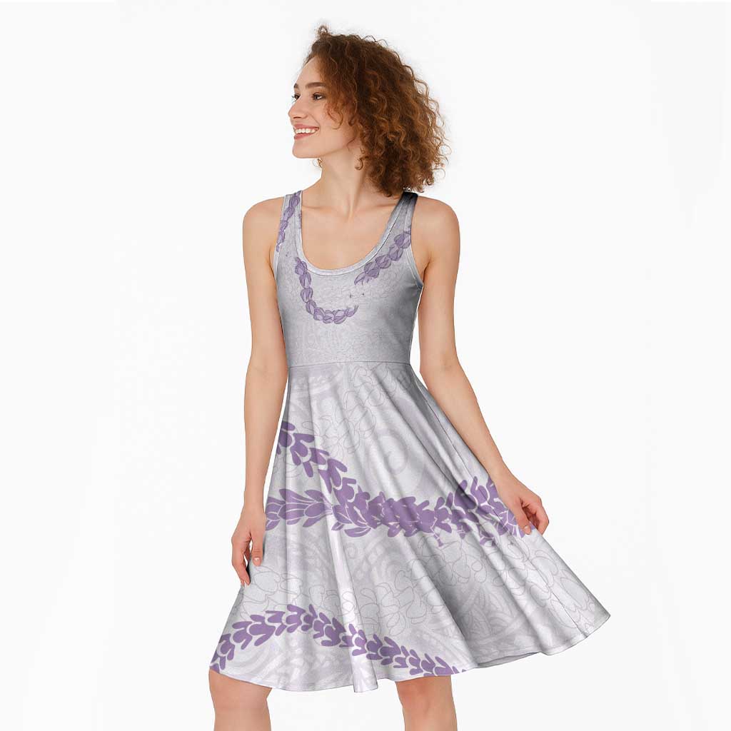 Aloha Lei Mikioi Midi Dress Purple Polynesian Tribal Tatau Pattern - Polynesian Pride