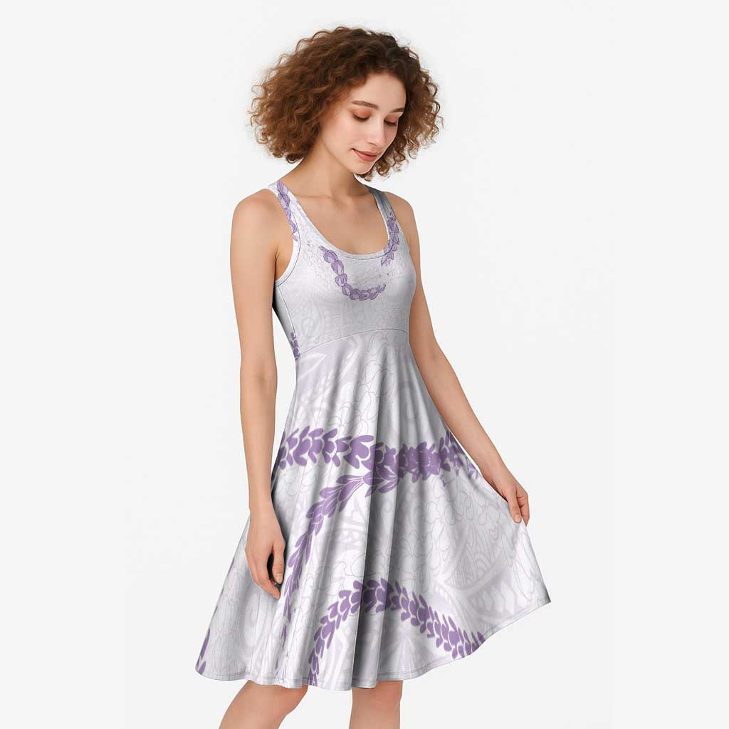 Aloha Lei Mikioi Midi Dress Purple Polynesian Tribal Tatau Pattern - Polynesian Pride