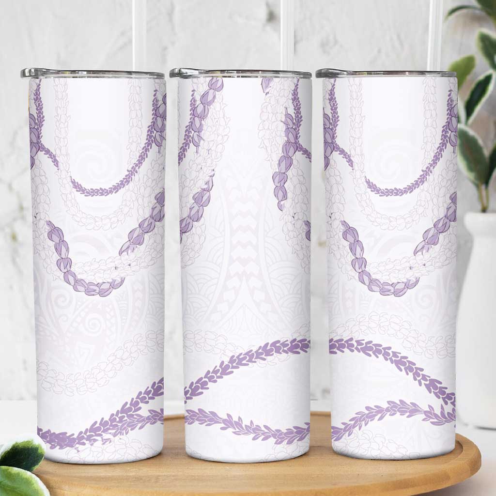 Aloha Lei Mikioi Skinny Tumbler Purple Polynesian Tribal Tatau Pattern