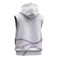 Aloha Lei Mikioi Sleeveless Zip Hoodie Purple Polynesian Tribal Tatau Pattern LT9