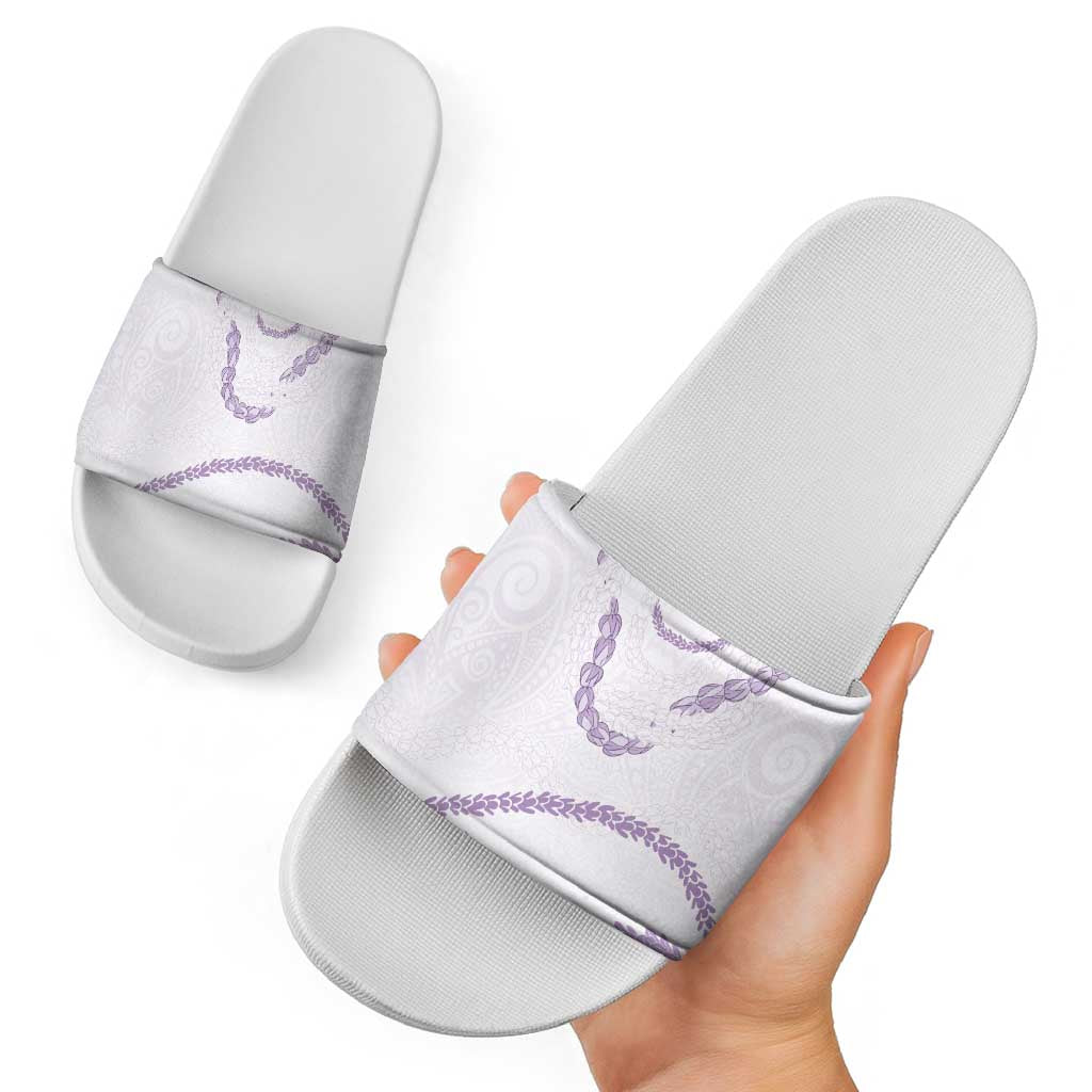Aloha Lei Mikioi Slide Sandals Purple Polynesian Tribal Tatau Pattern - Polynesian Pride