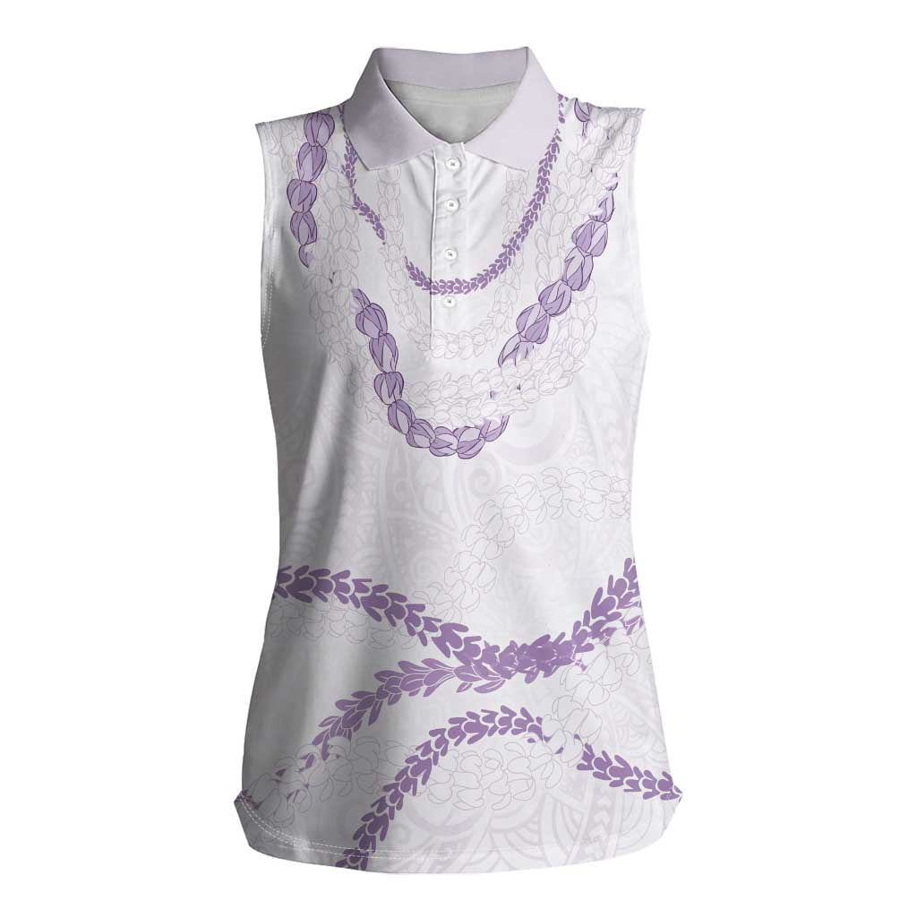 Aloha Lei Mikioi Women Sleeveless Polo Shirt Purple Polynesian Tribal Tatau Pattern LT9 Female Purple - Polynesian Pride