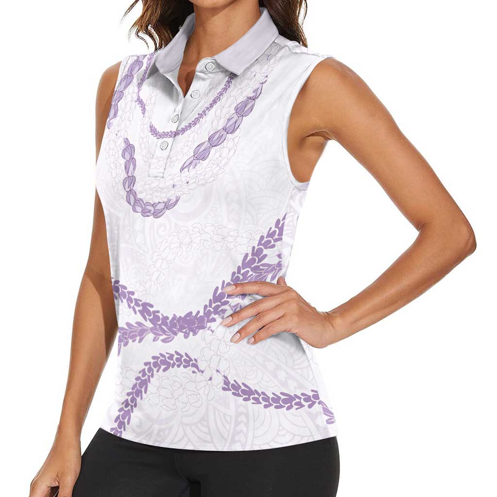 Aloha Lei Mikioi Women Sleeveless Polo Shirt Purple Polynesian Tribal Tatau Pattern LT9 - Polynesian Pride