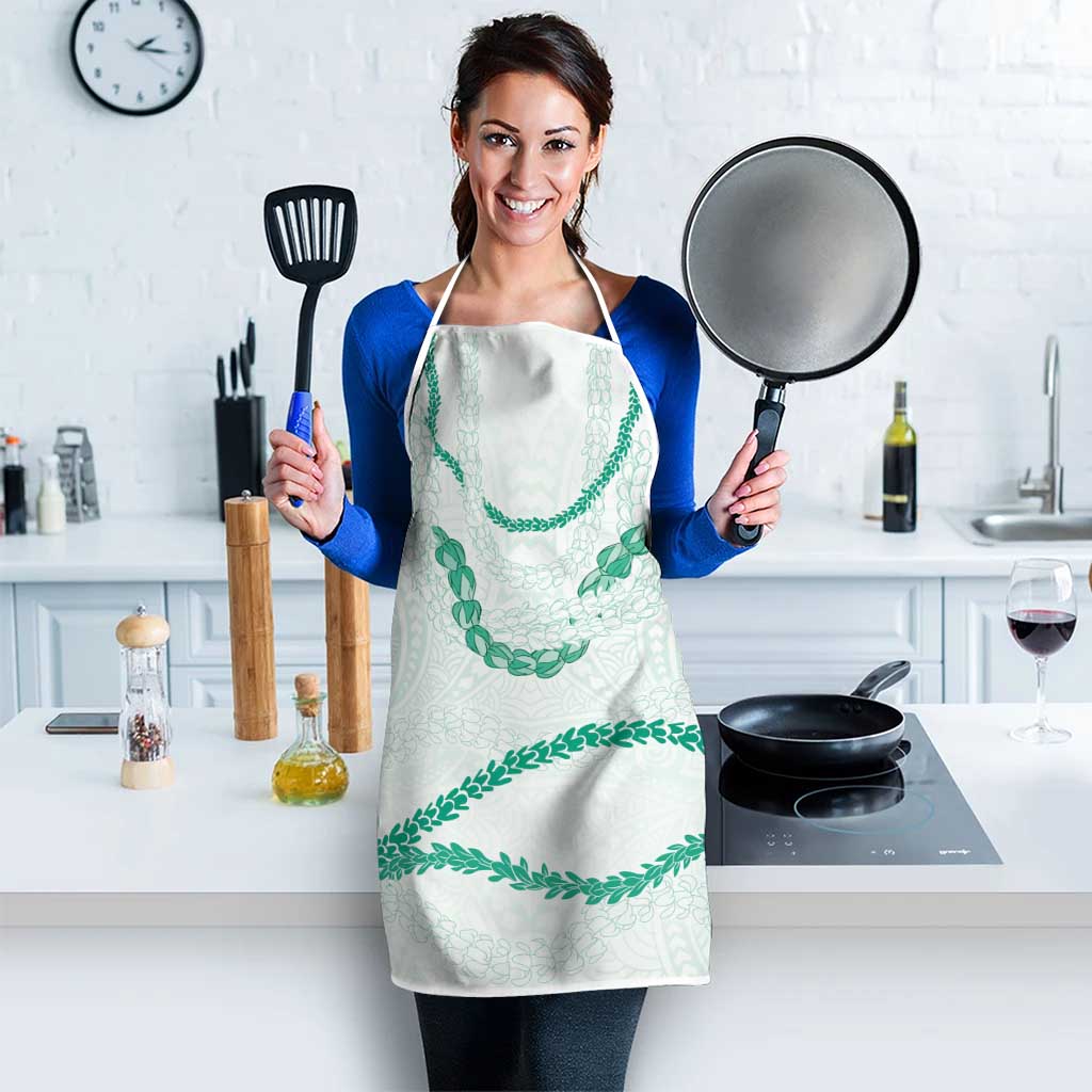 Aloha Lei Mikioi Apron Sage Green Polynesian Tribal Tatau Pattern - Polynesian Pride