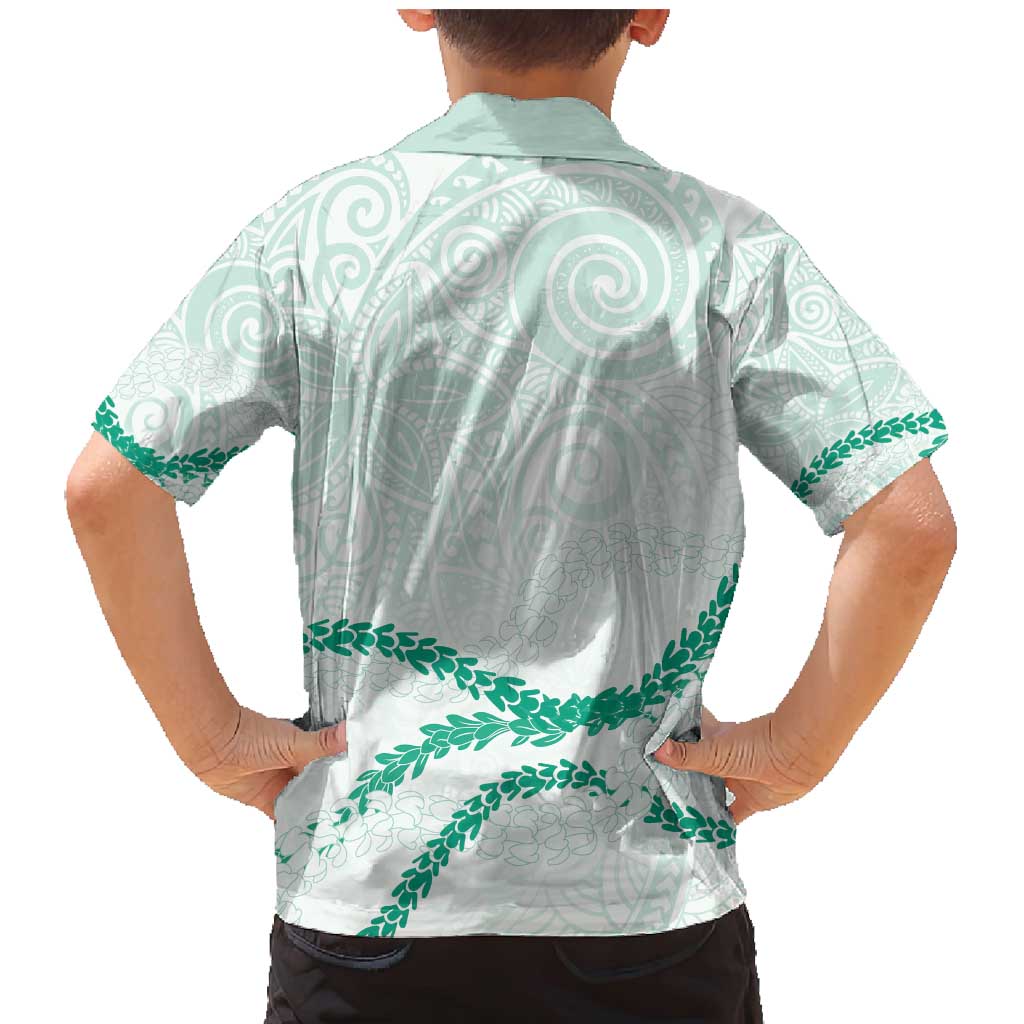 Aloha Lei Mikioi Family Matching Mermaid Dress and Hawaiian Shirt Sage Green Polynesian Tribal Tatau Pattern LT9 - Polynesian Pride