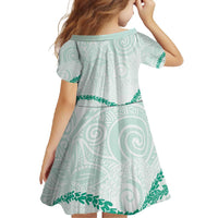 Aloha Lei Mikioi Family Matching Off Shoulder Maxi Dress and Hawaiian Shirt Sage Green Polynesian Tribal Tatau Pattern LT9 - Polynesian Pride