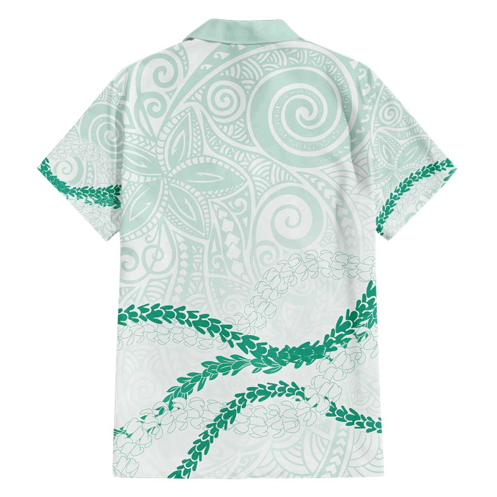 Aloha Lei Mikioi Family Matching Puletasi and Hawaiian Shirt Sage Green Polynesian Tribal Tatau Pattern LT9 - Polynesian Pride