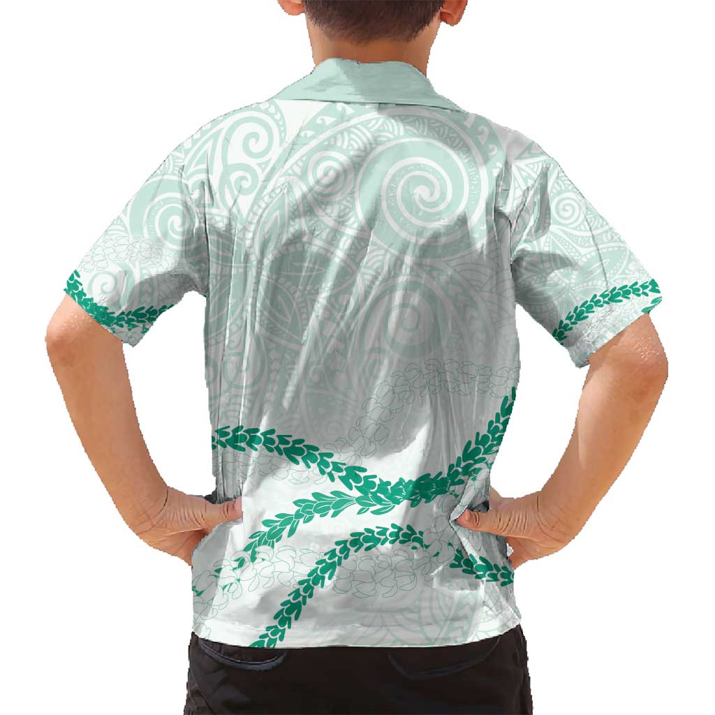 Aloha Lei Mikioi Family Matching Summer Maxi Dress and Hawaiian Shirt Sage Green Polynesian Tribal Tatau Pattern LT9 - Polynesian Pride