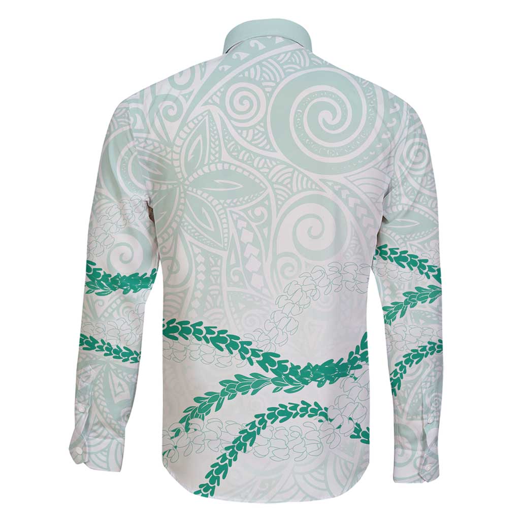 Aloha Lei Mikioi Family Matching Tank Maxi Dress and Hawaiian Shirt Sage Green Polynesian Tribal Tatau Pattern LT9 - Polynesian Pride