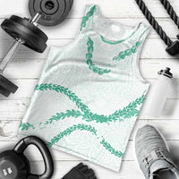 Aloha Lei Mikioi Men Tank Top Sage Green Polynesian Tribal Tatau Pattern