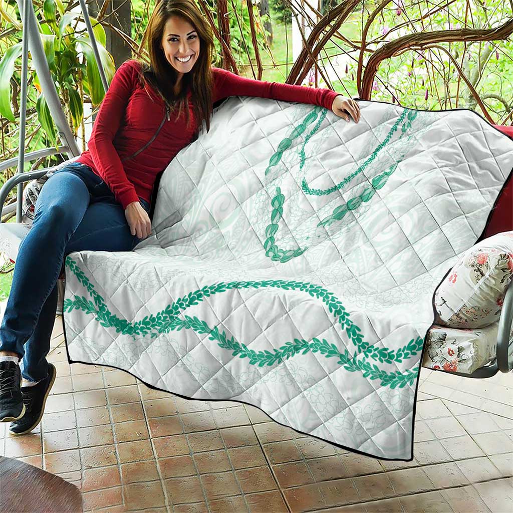 Aloha Lei Mikioi Quilt Sage Green Polynesian Tribal Tatau Pattern