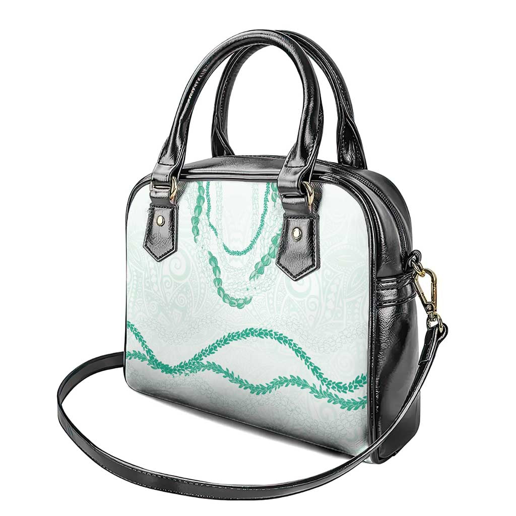 Aloha Lei Mikioi Shoulder Handbag Sage Green Polynesian Tribal Tatau Pattern