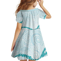 Aloha Lei Mikioi Family Matching Long Sleeve Bodycon Dress and Hawaiian Shirt Teal Polynesian Tribal Tatau Pattern LT9 - Polynesian Pride