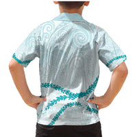 Aloha Lei Mikioi Family Matching Mermaid Dress and Hawaiian Shirt Teal Polynesian Tribal Tatau Pattern LT9 - Polynesian Pride