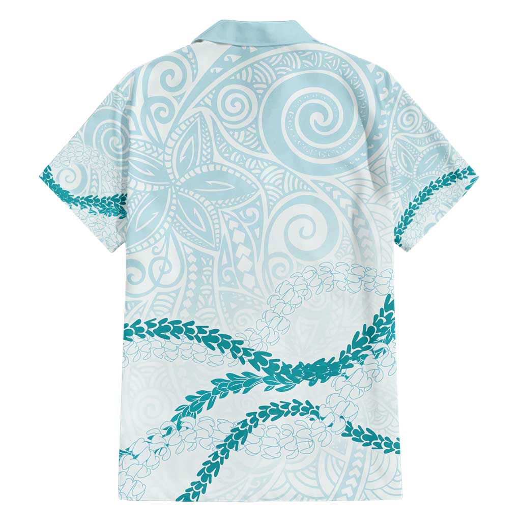 Aloha Lei Mikioi Family Matching Puletasi and Hawaiian Shirt Teal Polynesian Tribal Tatau Pattern LT9 - Polynesian Pride