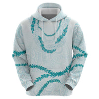 Aloha Lei Mikioi Hoodie Teal Polynesian Tribal Tatau Pattern