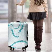 Aloha Lei Mikioi Luggage Cover Teal Polynesian Tribal Tatau Pattern