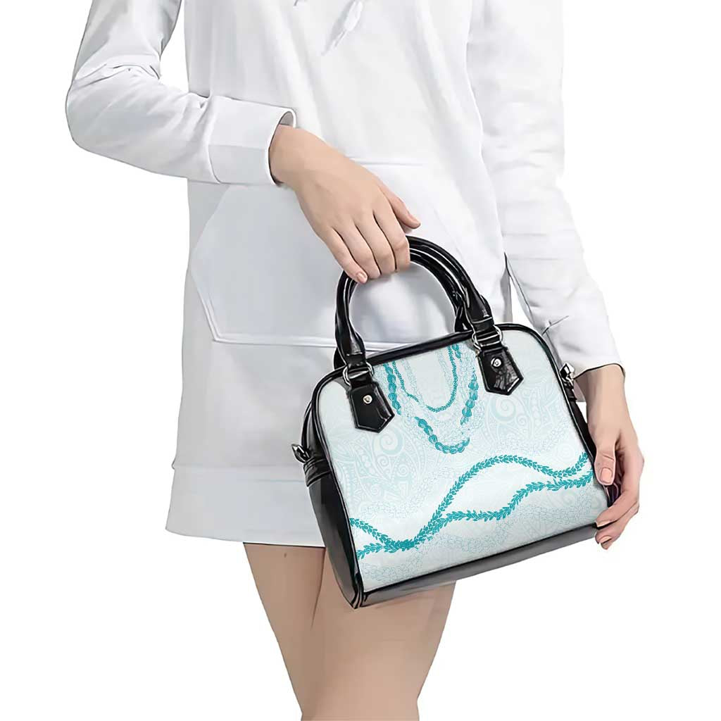 Aloha Lei Mikioi Shoulder Handbag Teal Polynesian Tribal Tatau Pattern LT9 - Polynesian Pride