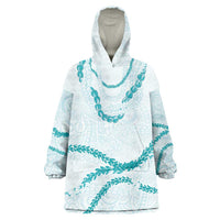 Aloha Lei Mikioi Wearable Blanket Hoodie Teal Polynesian Tribal Tatau Pattern LT9 One Size Teal - Polynesian Pride