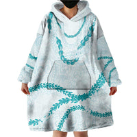 Aloha Lei Mikioi Wearable Blanket Hoodie Teal Polynesian Tribal Tatau Pattern LT9 - Polynesian Pride