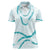 Aloha Lei Mikioi Women Polo Shirt Teal Polynesian Tribal Tatau Pattern