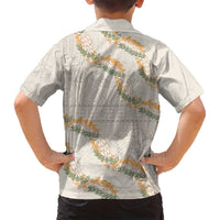 Aloha Pakalana and Puakenikeni Lei Family Matching Off Shoulder Short Dress and Hawaiian Shirt Beige Hawaiian Pattern LT9 - Polynesian Pride
