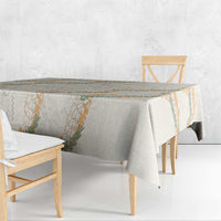Aloha Pakalana and Puakenikeni Lei Tablecloth Beige Hawaiian Pattern